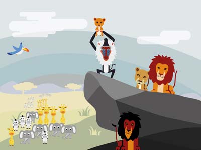 le roi lion flat design