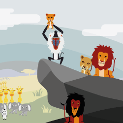 vignette le roi lion flat design